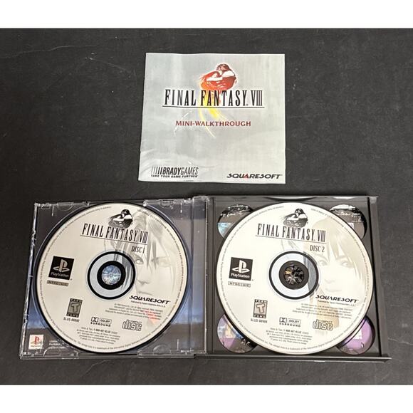 Final Fantasy VIII 8 PlayStation 1 PS1 Manual 100% Complete CIB Squall - Picture 2 of 4